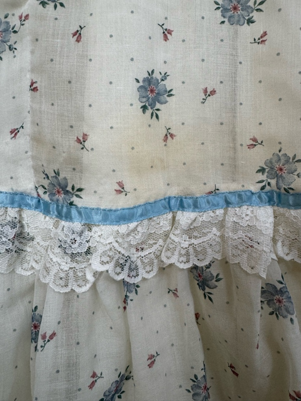 Vintage 1970’s Gunne Sax Prairie Cotton Floral Lace Ruffle Maxi Sundress Cottage - Picture 13 of 16